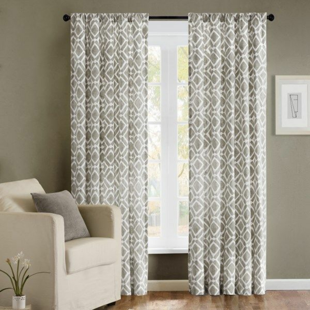 🆕️ 1 LEFT! Madison Park Delray Diamond Window Curtain